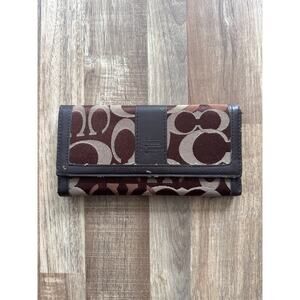 Vintage Y2K 90 Coach Trifold Wallet Classic C Pattern Wallet Designer Minimalist